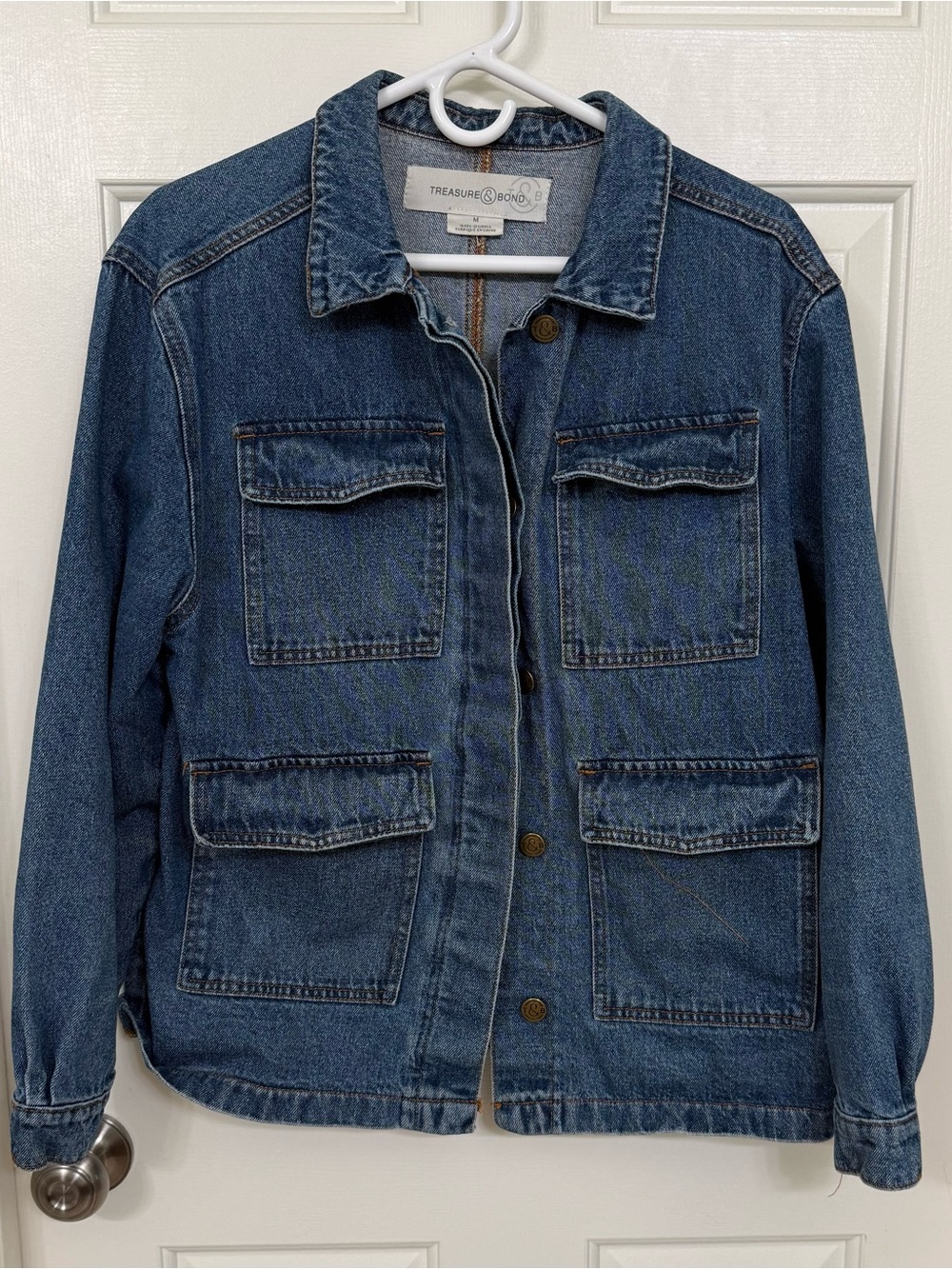 Treasure & Bond Dark Blue Denim Utility Jacket